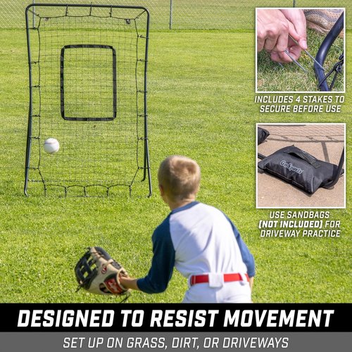 GoSports Pitching & Fielding Rebounder | Durable Pitch Back Net - Multiple Sizes Available