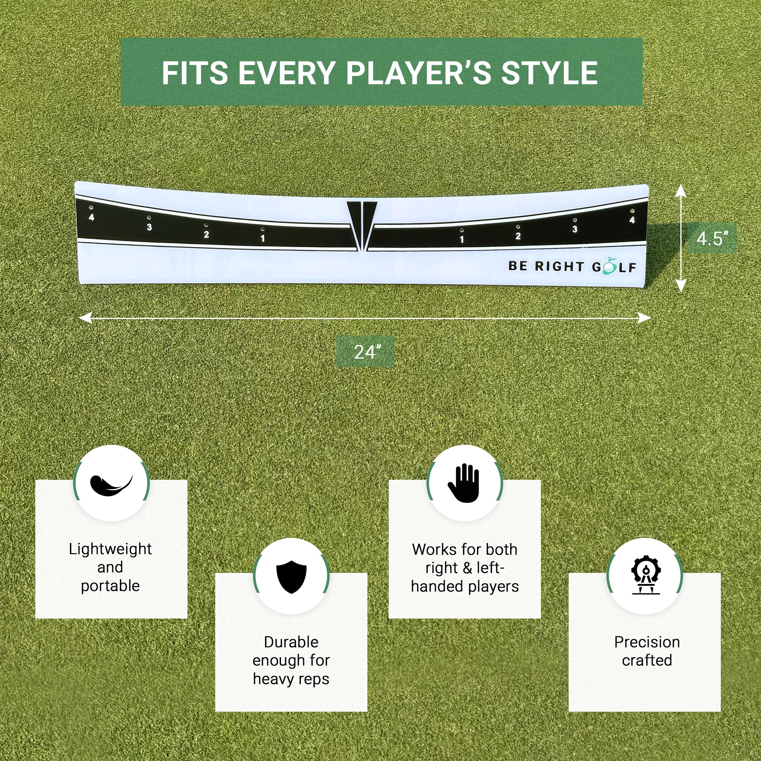 Putting Plane Rail – Portable Golf Putting Stroke Trainer for Indoor & Outdoor Use – Golf Training Aid for Putting - Improve Accuracy, Distance Control & Consistency