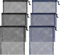 LEIFIDE Mesh Drawstring Bags - 6 Pcs Scalloped Design, 13 x 15.5 Inch Nylon Net for Swimming & Sports