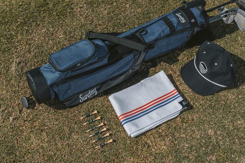 Sunday Golf Microfiber Golf Towel 14 x 40 inches| Premium Fabric | Waffle Pattern with Center Slit