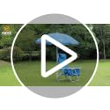 Nice C 1 Pack Blue Reclining Beach Chair with Umbrella & Cooler - Portable Outdoor Seating