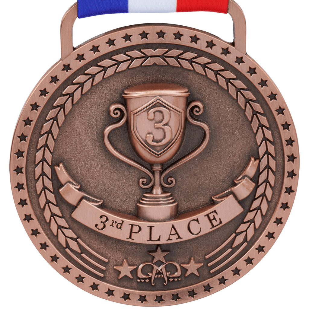 Bronze Medal 3rd Third Place Award Trophy Medal, Antique Bronze