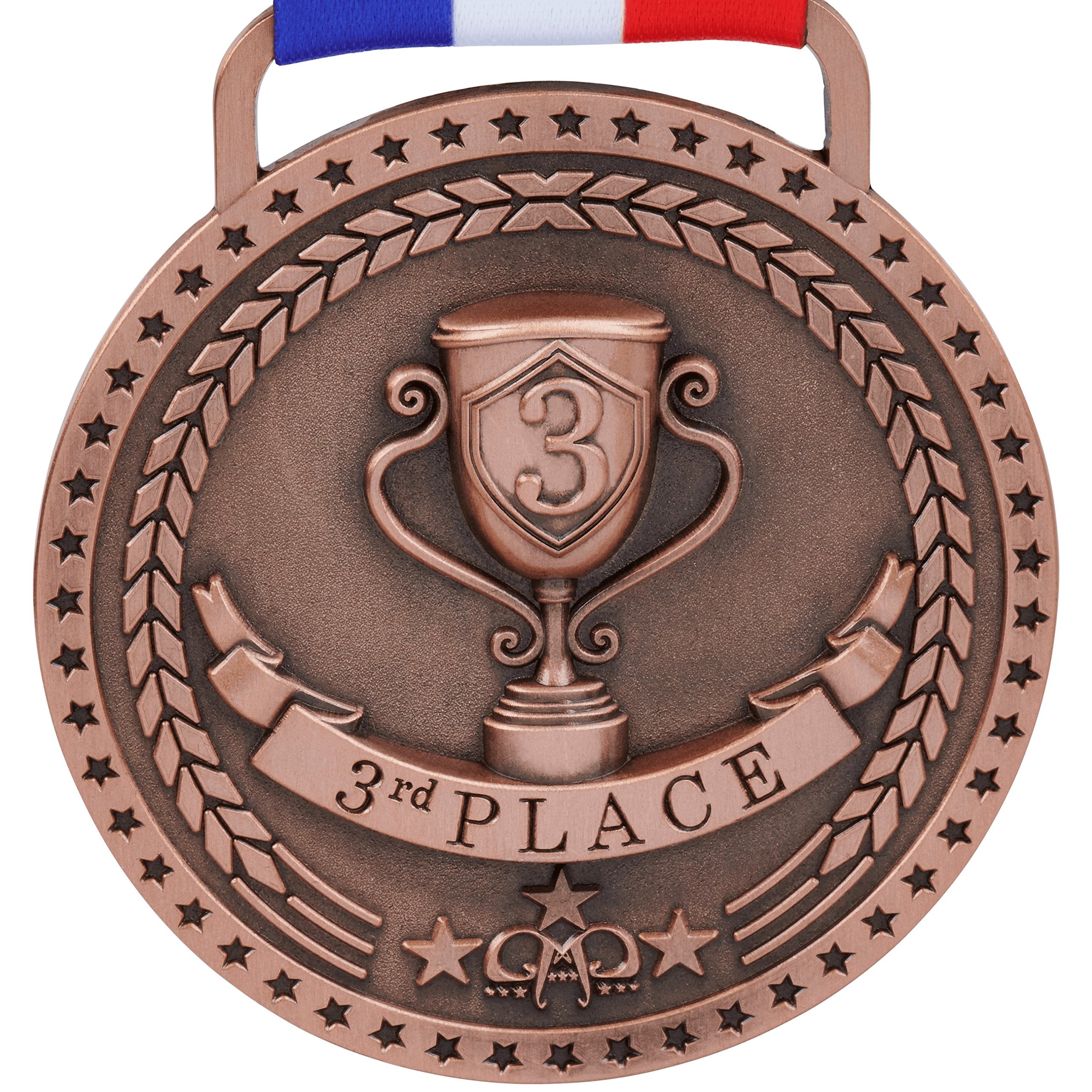 Bronze Medal 3rd Third Place Award Trophy Medal, Antique Bronze