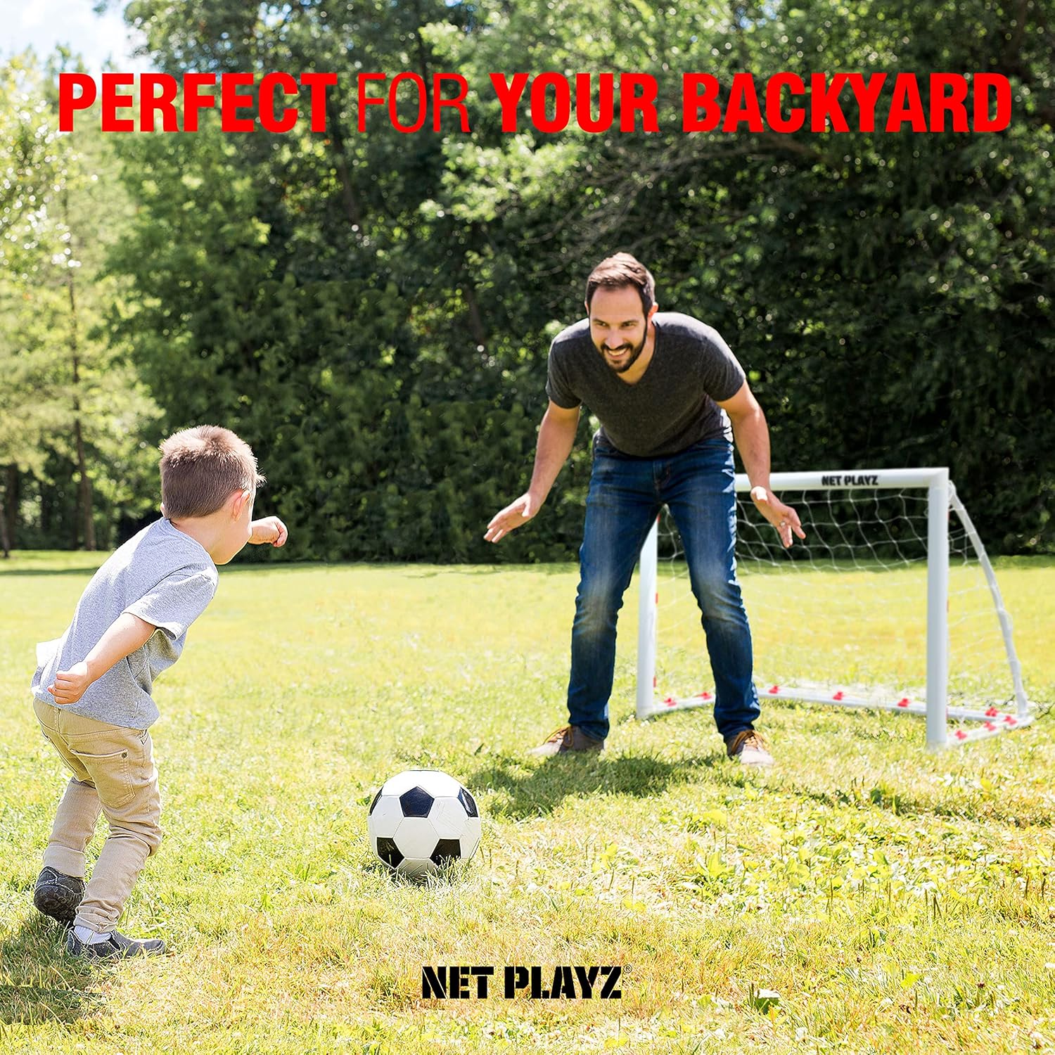 Skiennix Backyard Soccer Goal - High-Strength Weatherproof Net for Quick Setup | Durable Design