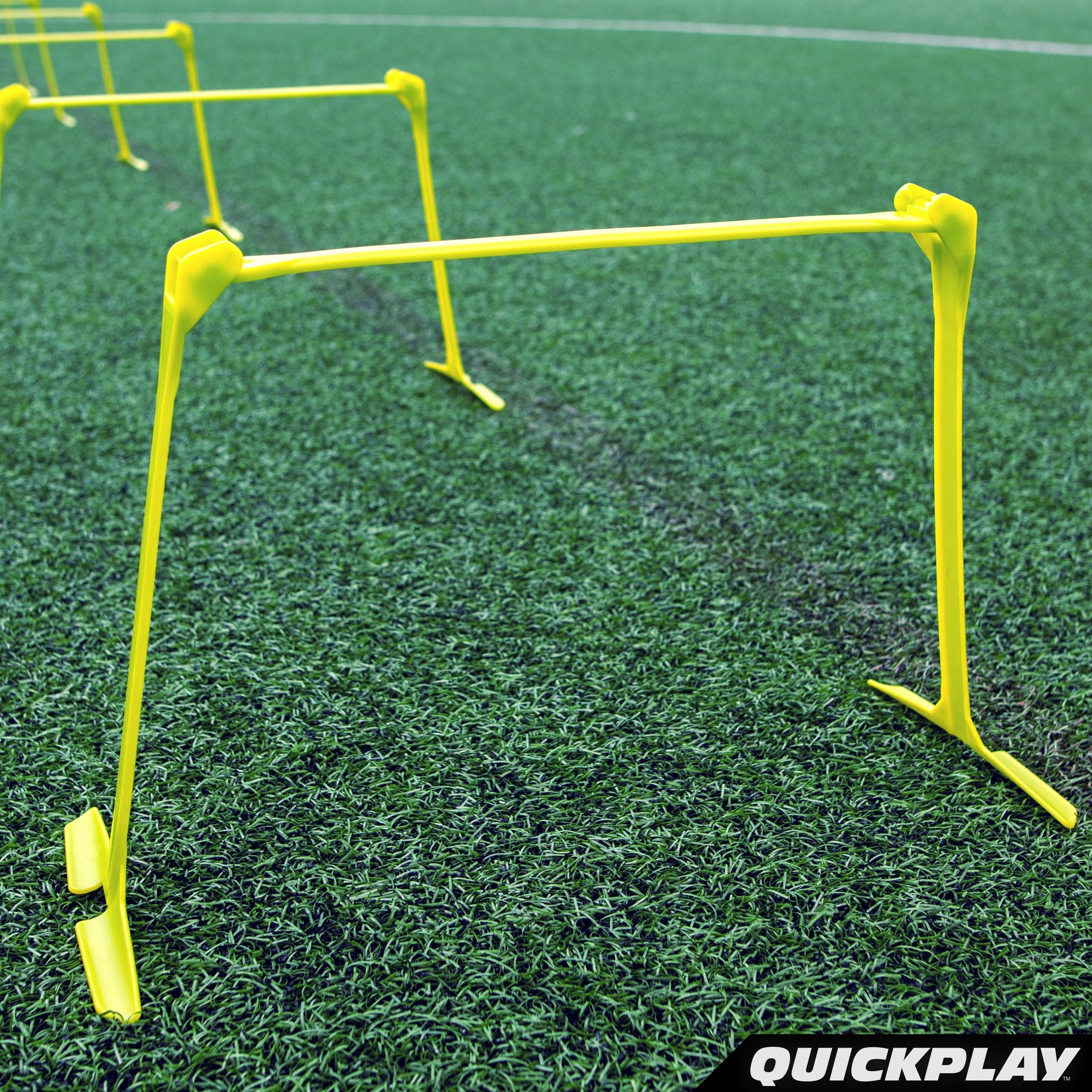 QUICKPLAY PRO Quick-Click Adjustable Speed Hurdles, Set of 6 | 3 Heights in One (6", 9", 12") | All-in-One Agility & Plyometric Training Hurdles | Patented, Portable & Durable