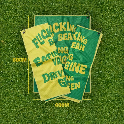 Shanker Golf - Funny Golf Towel - Microfiber Printed Hilarious Golf Accessory for Men - Two-Sided Reversible Towel