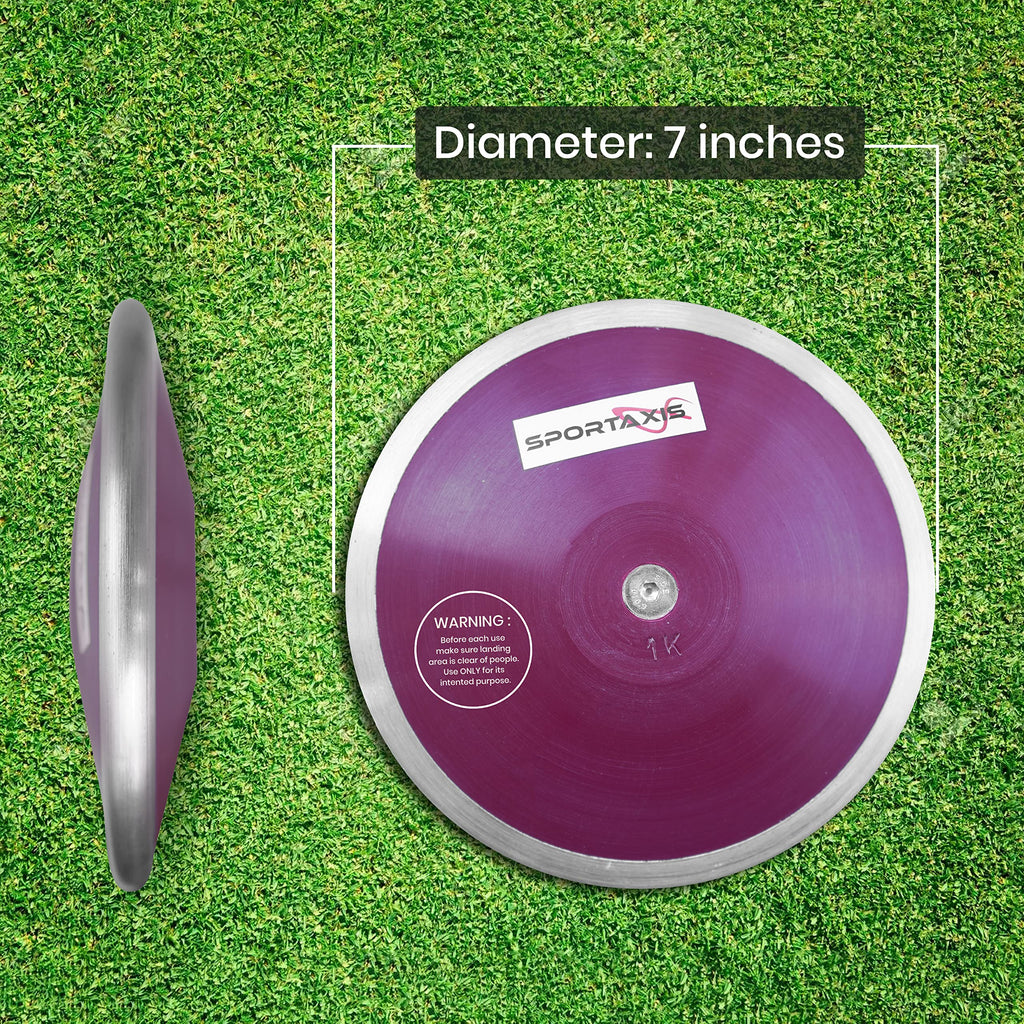 SPORTAXIS 1 Kg Training Discus for Men and Women - Throwing Discus for High School & College Throwers - High Spin, Low Spin - Ideal for Track, Field Practice & Competition - 73% Rim Weight