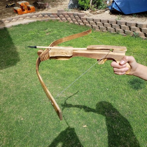 Handmade Wood Toy Crossbow Set by Adventure Awaits! - Includes 10 Wood Arrows & Quiver for Outdoor Fun