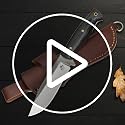 10.5-Inch Full Tang Bushcraft Hunting Knife with Micarta Handle & Leather Sheath