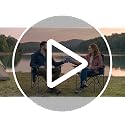 LET'S CAMP Oversized Heavy Duty Padded Folding Camping Chair Navy Blue Twin Pack