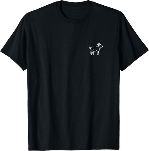 Goat Animal Badge Patch T-Shirt - Unique Line Art Design | Small Size Gift Idea