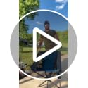 Portable Folding Swivel Chair - Lightweight Outdoor Seat with 360° Rotation - Blue & Gray