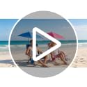 FAIR WIND 2-Pack Beach Chair with 360° Detachable Umbrella Navy Blue - Adults, Lightweight, Portable